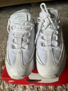 Nike White Kids' Air Max Mesh & Leather Sneakers